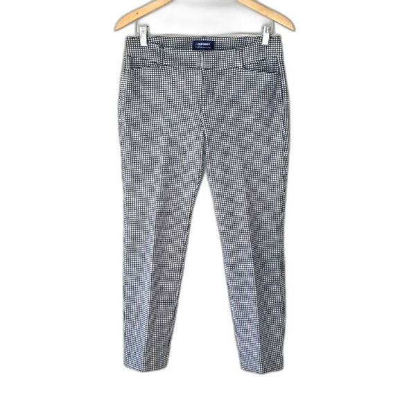 OLD NAVY Mid-Rise Pixie Pant Black White Checkered Gingham Pattern size 6R - Picture 1 of 13